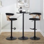 Gardenia Charcoal Fabric Whitewashed Wood Contemporary Swivel Barstools (Set of 2) 14 Gardenia Charcoal Fabric Whitewashed Wood Contemporary Swivel Barstools (Set of 2)