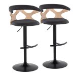 Gardenia Charcoal Fabric Whitewashed Wood Contemporary Swivel Barstools (Set of 2) 17 Gardenia Charcoal Fabric Whitewashed Wood Contemporary Swivel Barstools (Set of 2)