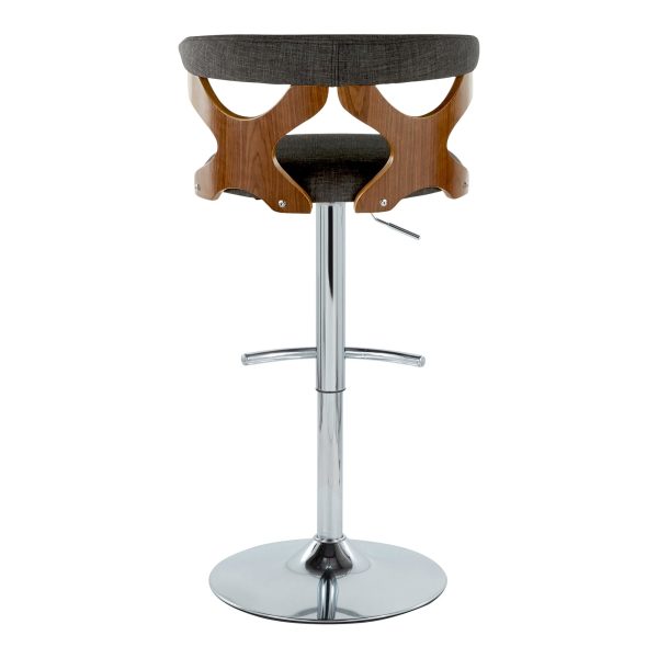 Gardenia Charcoal Swivel Adjustable Mid Century Modern Barstool Set of 2 8