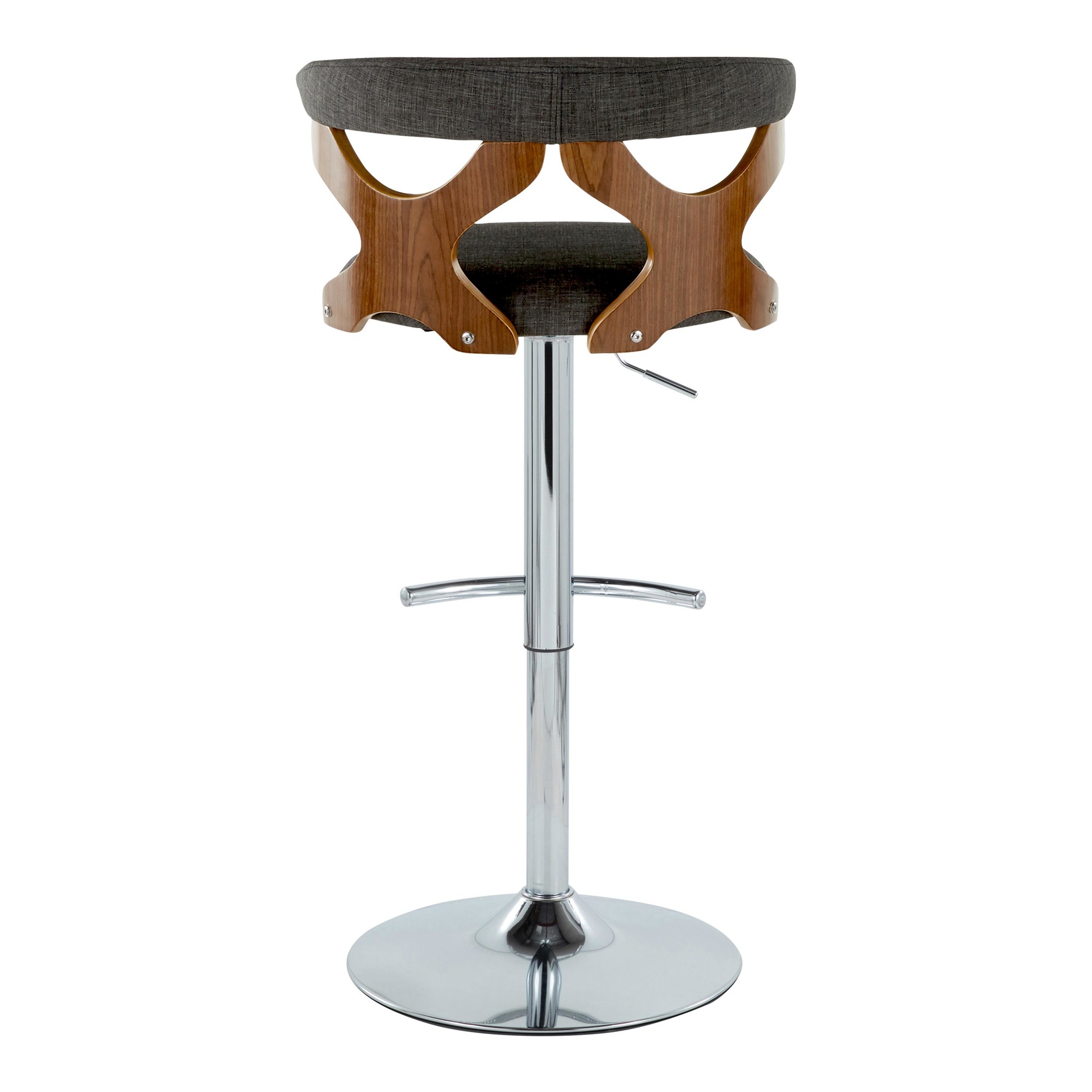 Gardenia Charcoal Swivel Adjustable Mid-Century Modern Barstool (Set of 2) 9 Gardenia Charcoal Swivel Adjustable Mid-Century Modern Barstool (Set of 2) - Image 9