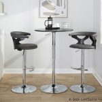 Gardenia Contemporary Adjustable Swivel Barstool in Grey and Chrome (Set of 2) (Set of 2) 14 Gardenia Contemporary Adjustable Swivel Barstool in Grey and Chrome (Set of 2) (Set of 2)