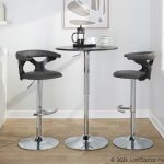 Gardenia Contemporary Adjustable Swivel Barstool in Grey and Chrome (Set of 2) (Set of 2) 13 Gardenia Contemporary Adjustable Swivel Barstool in Grey and Chrome (Set of 2) (Set of 2)