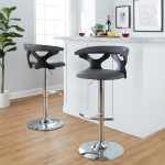 Gardenia Contemporary Adjustable Swivel Barstool in Grey and Chrome (Set of 2) (Set of 2) 16 Gardenia Contemporary Adjustable Swivel Barstool in Grey and Chrome (Set of 2) (Set of 2)