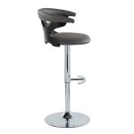 Gardenia Contemporary Adjustable Swivel Barstool in Grey and Chrome (Set of 2) (Set of 2) 19 Gardenia Contemporary Adjustable Swivel Barstool in Grey and Chrome (Set of 2) (Set of 2)