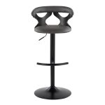 Gardenia Contemporary Adjustable Swivel Barstools in Grey Faux Leather (Set of 2) (Set of 2)