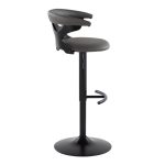 Gardenia Contemporary Adjustable Swivel Barstools in Grey Faux Leather (Set of 2) (Set of 2)