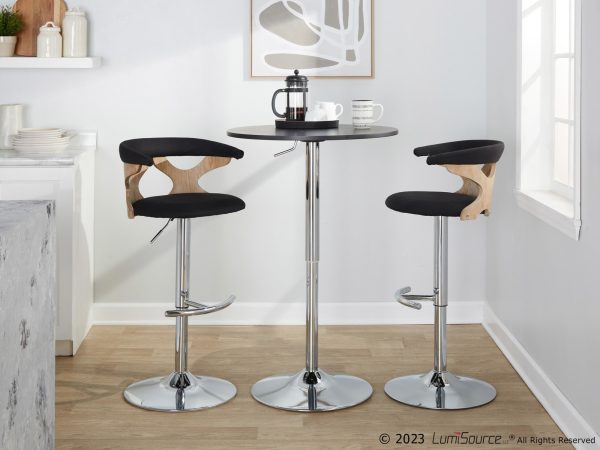 Gardenia Contemporary Charcoal Swivel Adjustable Barstools Set of 2 1