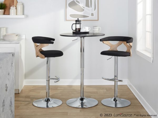 Gardenia Contemporary Charcoal Swivel Adjustable Barstools Set of 2