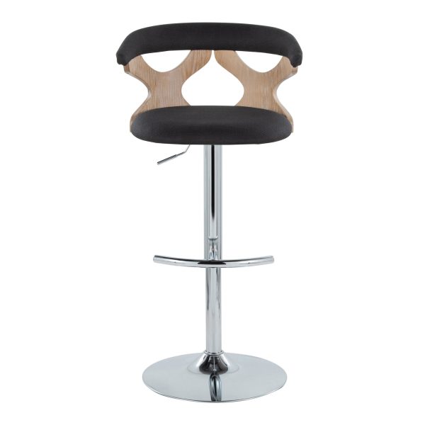 Gardenia Contemporary Charcoal Swivel Adjustable Barstools Set of 2 8