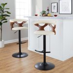 Gardenia Contemporary Cream Faux Leather Adjustable Swivel Barstool (Set of 2) 16 Gardenia Contemporary Cream Faux Leather Adjustable Swivel Barstool (Set of 2)