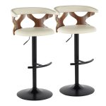 Gardenia Contemporary Cream Faux Leather Adjustable Swivel Barstool (Set of 2) 17 Gardenia Contemporary Cream Faux Leather Adjustable Swivel Barstool (Set of 2)