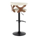 Gardenia Contemporary Cream Faux Leather Adjustable Swivel Barstool (Set of 2) 20 Gardenia Contemporary Cream Faux Leather Adjustable Swivel Barstool (Set of 2)
