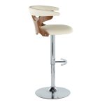 Gardenia Cream Faux Leather Mid-Century Modern Swivel Barstool (Set of 2) 20 Gardenia Cream Faux Leather Mid-Century Modern Swivel Barstool (Set of 2)