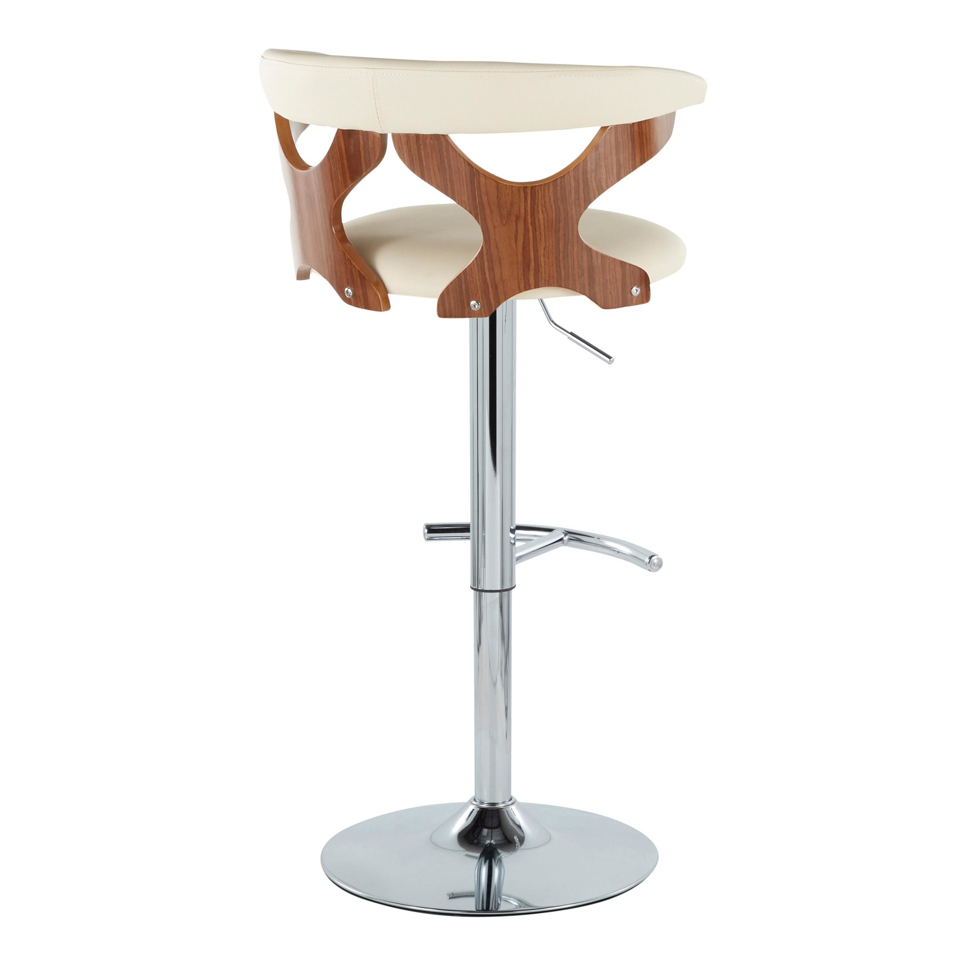 Gardenia Cream Faux Leather Mid-Century Modern Swivel Barstool (Set of 2) 8 Gardenia Cream Faux Leather Mid-Century Modern Swivel Barstool (Set of 2) - Image 8