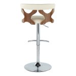 Gardenia Cream Faux Leather Mid-Century Modern Swivel Barstool (Set of 2) 22 Gardenia Cream Faux Leather Mid-Century Modern Swivel Barstool (Set of 2)