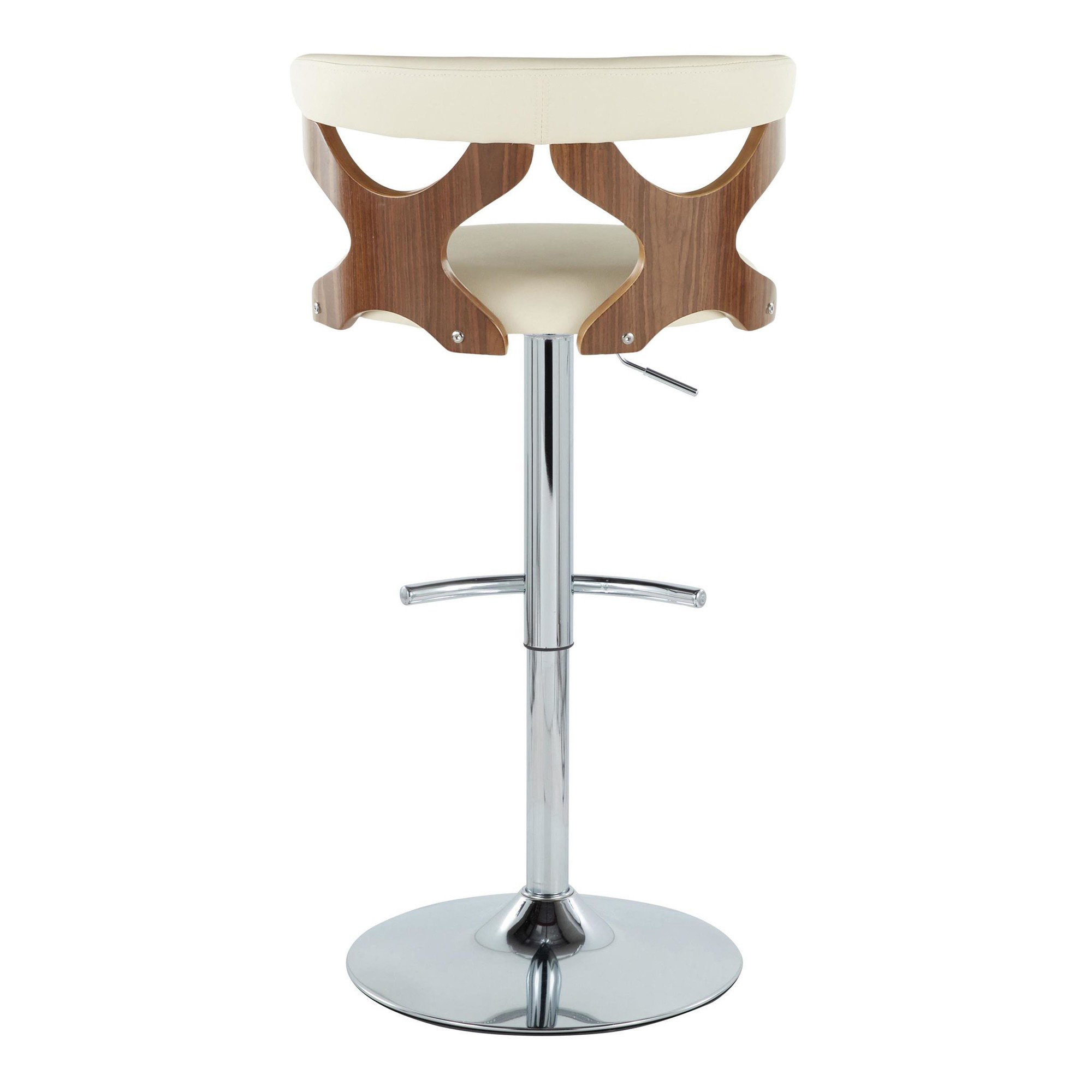 Gardenia Cream Faux Leather Mid-Century Modern Swivel Barstool (Set of 2) 9 Gardenia Cream Faux Leather Mid-Century Modern Swivel Barstool (Set of 2) - Image 9