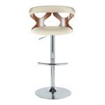Gardenia Cream Faux Leather Mid-Century Modern Swivel Barstool (Set of 2) 23 Gardenia Cream Faux Leather Mid-Century Modern Swivel Barstool (Set of 2)