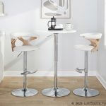 Gardenia Cream Swivel Adjustable Contemporary Barstool Chrome Set (Set of 2)