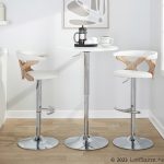 Gardenia Cream Swivel Adjustable Contemporary Barstool Chrome Set (Set of 2)