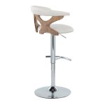 Gardenia Cream Swivel Adjustable Contemporary Barstool Chrome Set (Set of 2)