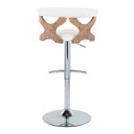 Gardenia Cream Swivel Adjustable Contemporary Barstool Chrome Set (Set of 2)