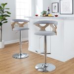Gardenia Light Grey Fabric Swivel Contemporary Barstools (Set of 2) 17 Gardenia Light Grey Fabric Swivel Contemporary Barstools (Set of 2)