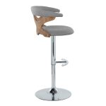 Gardenia Light Grey Fabric Swivel Contemporary Barstools (Set of 2) 20 Gardenia Light Grey Fabric Swivel Contemporary Barstools (Set of 2)