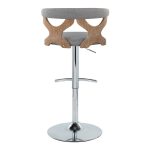 Gardenia Light Grey Fabric Swivel Contemporary Barstools (Set of 2) 22 Gardenia Light Grey Fabric Swivel Contemporary Barstools (Set of 2)
