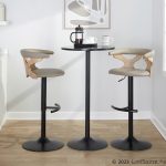 Gardenia Light Grey Faux Leather Adjustable Swivel Barstool (Set of 2) 19 Gardenia Light Grey Faux Leather Adjustable Swivel Barstool (Set of 2)