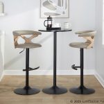 Gardenia Light Grey Faux Leather Adjustable Swivel Barstool (Set of 2) 18 Gardenia Light Grey Faux Leather Adjustable Swivel Barstool (Set of 2)