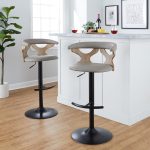 Gardenia Light Grey Faux Leather Adjustable Swivel Barstool (Set of 2) 20 Gardenia Light Grey Faux Leather Adjustable Swivel Barstool (Set of 2)
