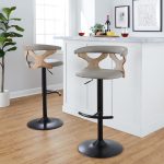 Gardenia Light Grey Faux Leather Adjustable Swivel Barstool (Set of 2) 21 Gardenia Light Grey Faux Leather Adjustable Swivel Barstool (Set of 2)
