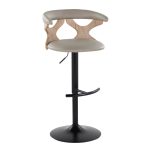 Gardenia Light Grey Faux Leather Adjustable Swivel Barstool (Set of 2) 24 Gardenia Light Grey Faux Leather Adjustable Swivel Barstool (Set of 2)