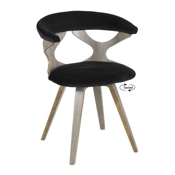 Gardenia Light Grey Swivel Cutout Mid Century Modern Accent Chair 7