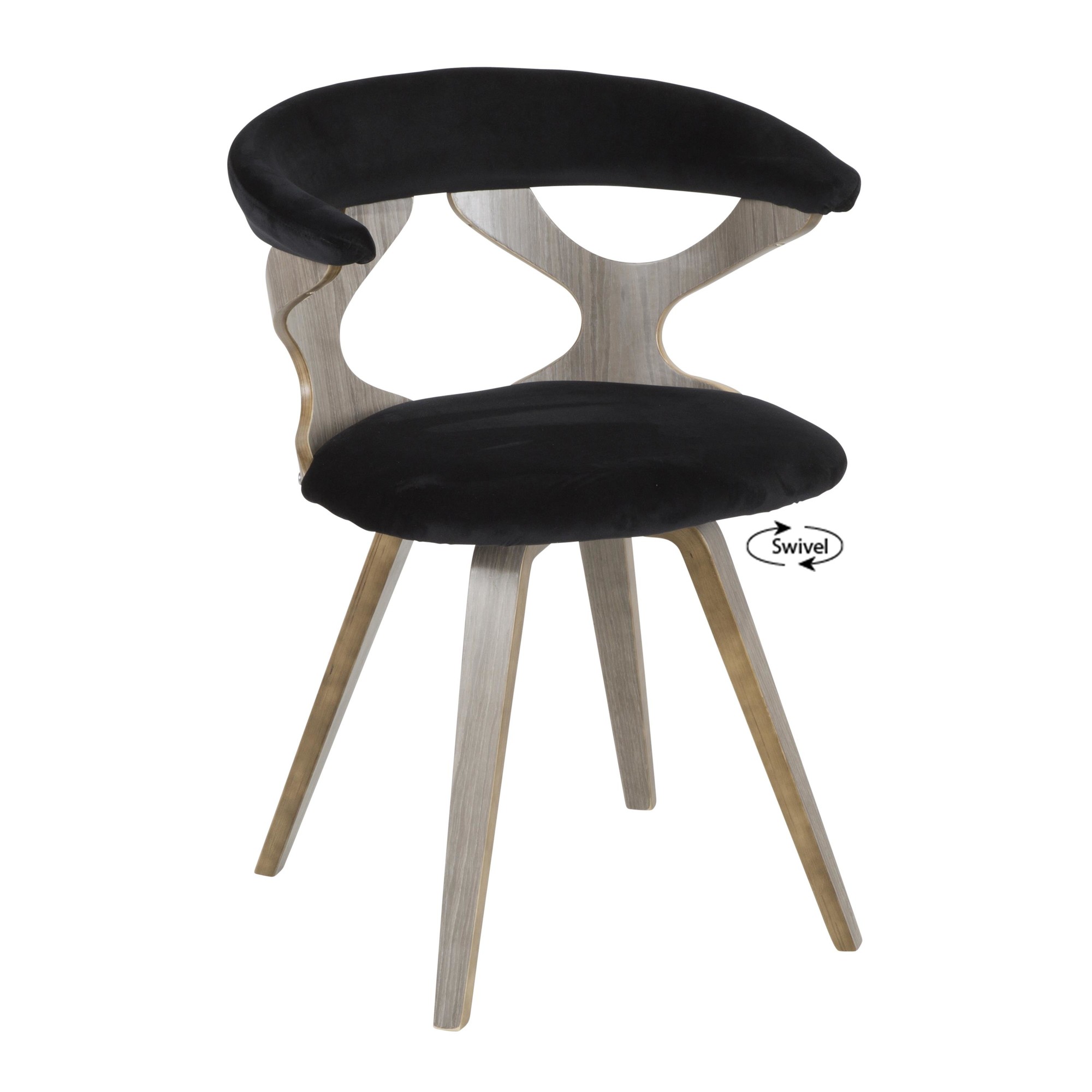 Gardenia Light Grey Swivel Cutout Mid-Century Modern Accent Chair 7 Gardenia Light Grey Swivel Cutout Mid-Century Modern Accent Chair - Image 7