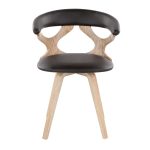 Gardenia Mid-Century Modern Brown Faux Leather Swivel Accent Chair