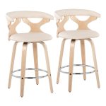 Gardenia Mid-Century Modern Cream Swivel Counter Stools (Set of 2) 10 Gardenia Mid-Century Modern Cream Swivel Counter Stools (Set of 2)