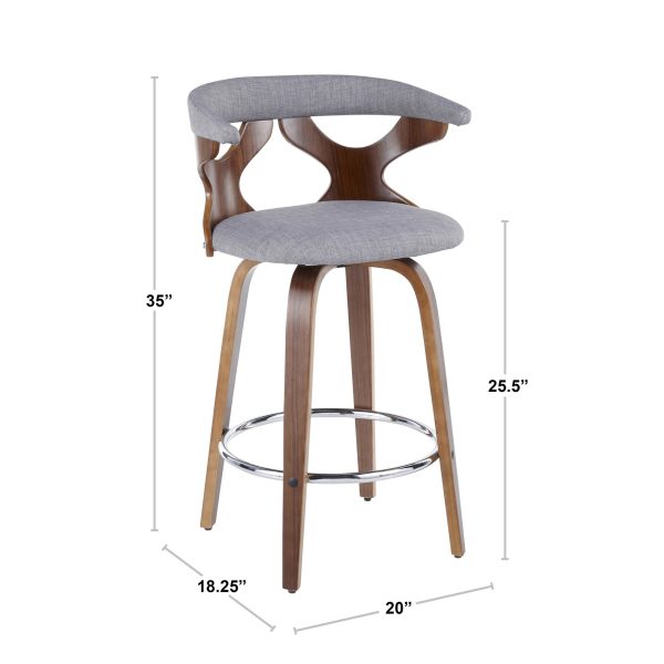 Gardenia Mid Century Modern Cream Swivel Counter Stools Set of 2 8