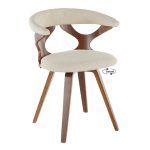 Gardenia Mid-Century Modern Walnut and Cream Swivel Accent Chair 10 Gardenia Mid-Century Modern Walnut and Cream Swivel Accent Chair
