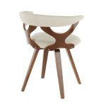Gardenia Mid-Century Modern Walnut and Cream Swivel Accent Chair 12 Gardenia Mid-Century Modern Walnut and Cream Swivel Accent Chair
