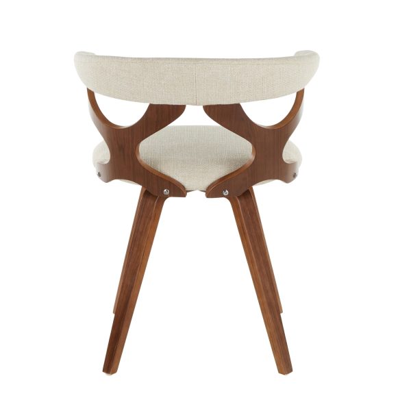 Gardenia Mid Century Modern Walnut and Cream Swivel Accent Chair 5