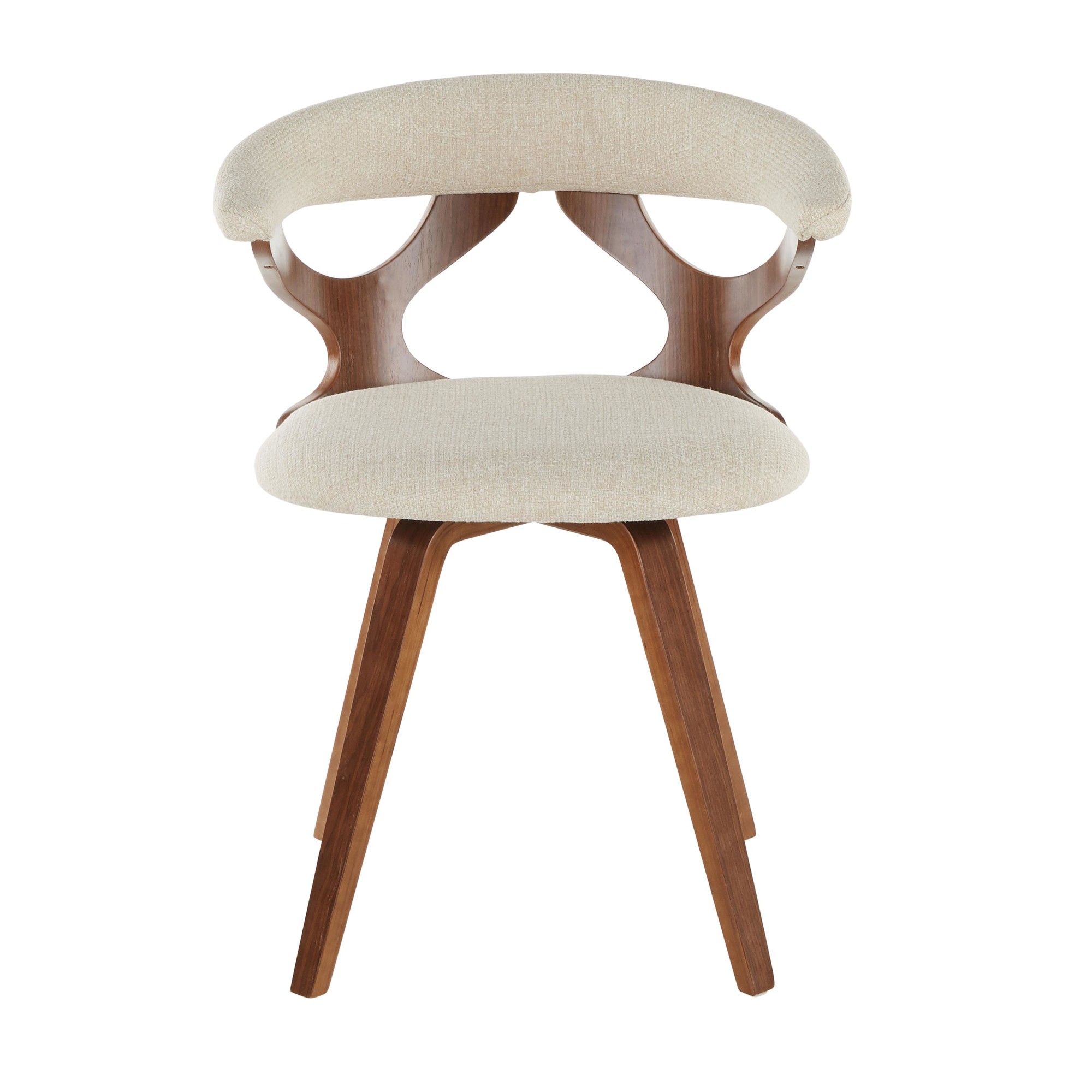 Gardenia Mid-Century Modern Walnut and Cream Swivel Accent Chair 6 Gardenia Mid-Century Modern Walnut and Cream Swivel Accent Chair - Image 6
