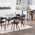 Gardenia Mid-Century Walnut and Charcoal Swivel Accent Chair
