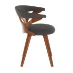 Gardenia Mid-Century Walnut and Charcoal Swivel Accent Chair