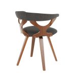 Gardenia Mid-Century Walnut and Charcoal Swivel Accent Chair