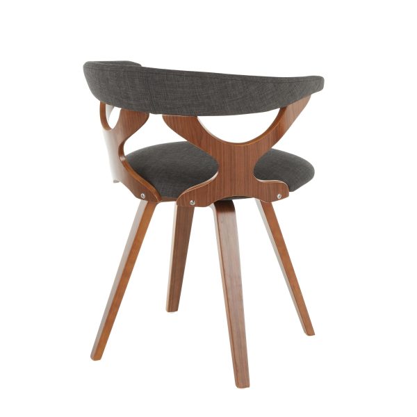 Gardenia Mid Century Walnut and Charcoal Swivel Accent Chair 6