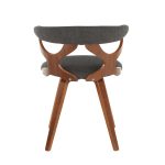 Gardenia Mid-Century Walnut and Charcoal Swivel Accent Chair