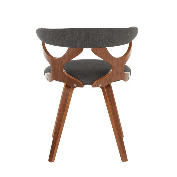 Gardenia Mid Century Walnut and Charcoal Swivel Accent Chair 7