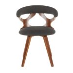 Gardenia Mid-Century Walnut and Charcoal Swivel Accent Chair