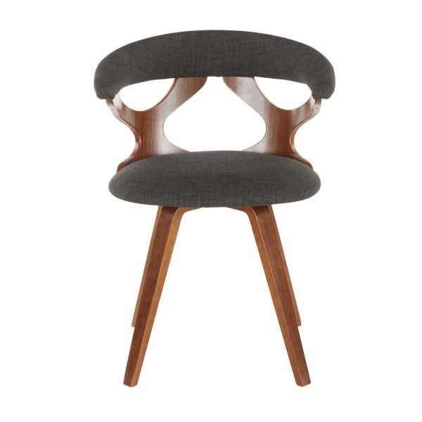 Gardenia Mid Century Walnut and Charcoal Swivel Accent Chair 8